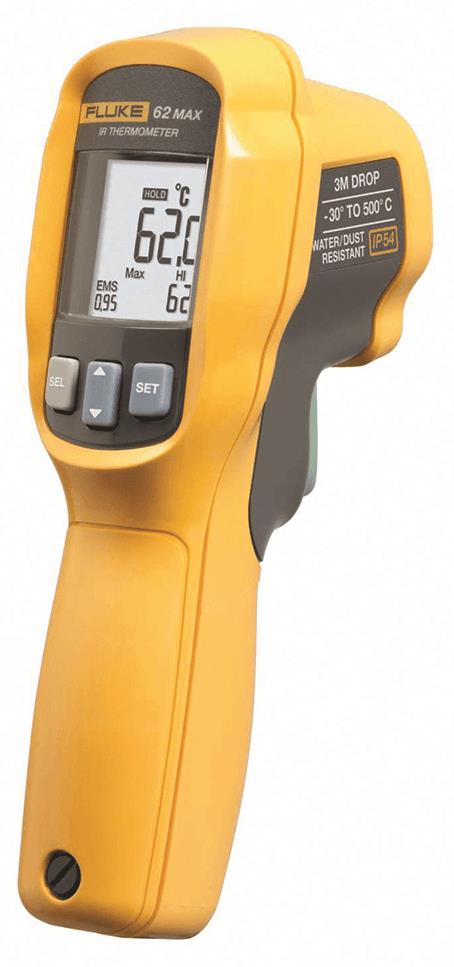 Fluke - FLU62MAX - Infrared Thermometer - Temp Range 30 Â°C to +500 Â°C