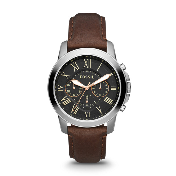 Fossil MEN Grant Chronograph Brown Leather Watch