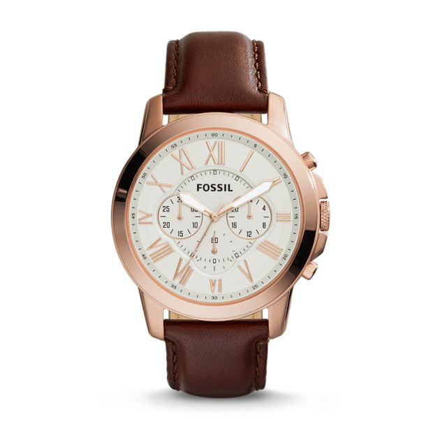 Fossil MEN Grant Chronograph Brown Leather Watch