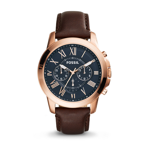 Fossil MEN Grant Chronograph Brown Leather Watch