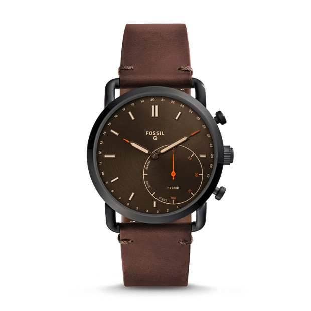 Fossil MEN Hybrid Smartwatch  Q Commuter Dark Brown Leather