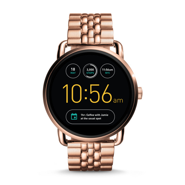 Fossil WOMEN Gen 2 Smartwatch - Q Wander Rose Gold-Tone Stainless