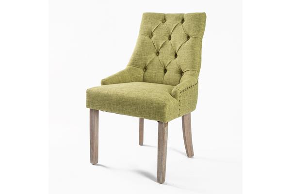 French Provincial Oak Leg Chair AMOUR - GREEN