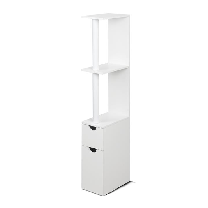 Freestanding Laundry Bathroom Cupboard Extra Storage Cabinet White MDF