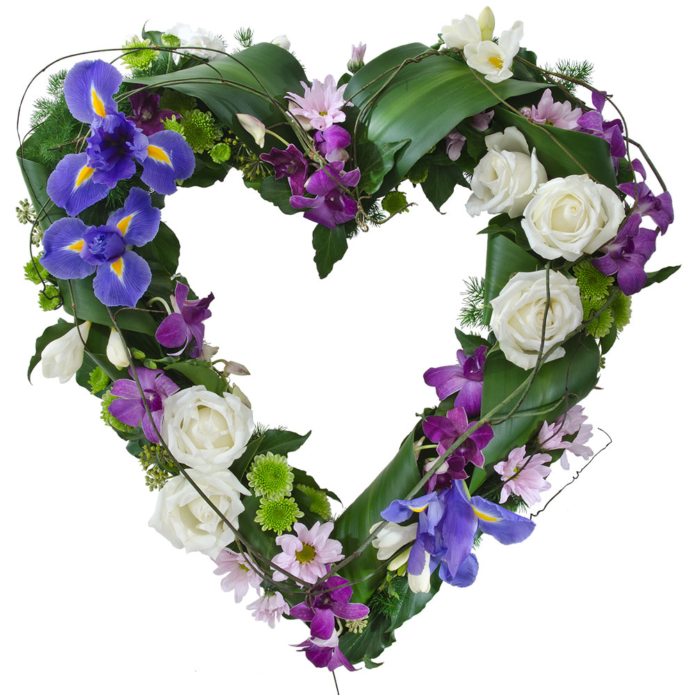 Funeral Flowers - Heart Shaped Wreath Arrangement