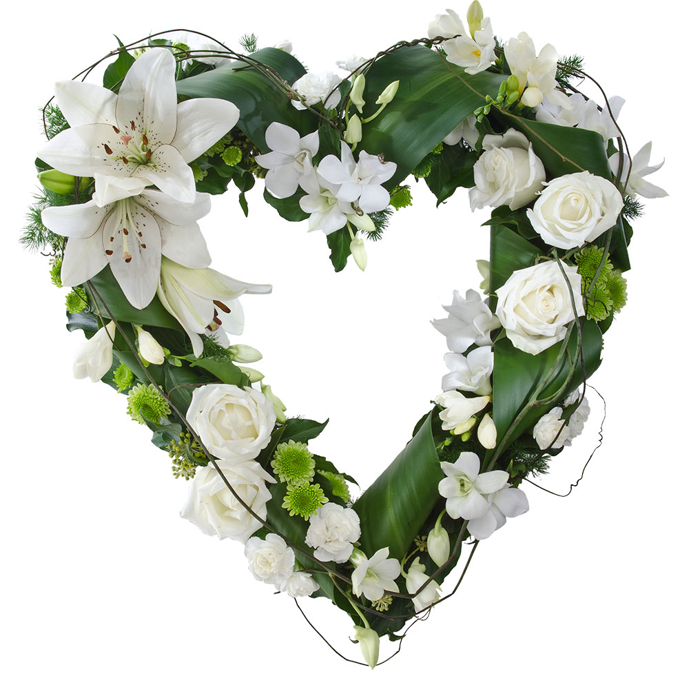 Funeral Flowers - Heart Shaped Wreath Arrangement