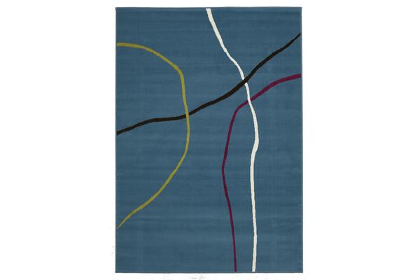 Funky Retro Pattern Blue Rug 230x160cm