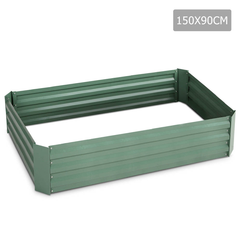 Galvanised Raised Garden Bed 150 x 90 x 30cm (Green)