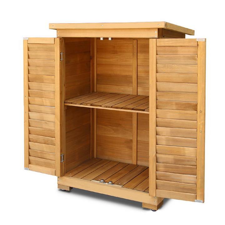 Gardeon Outdoor Wooden Storage Cabinet Half Spacious Cupboard For Garden Garage Removable Shelf