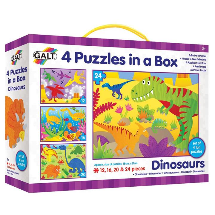 Galt Four Puzzles in a Box - Dinosaurs