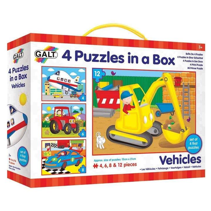 Galt Four Puzzles in a Box - Vehicles