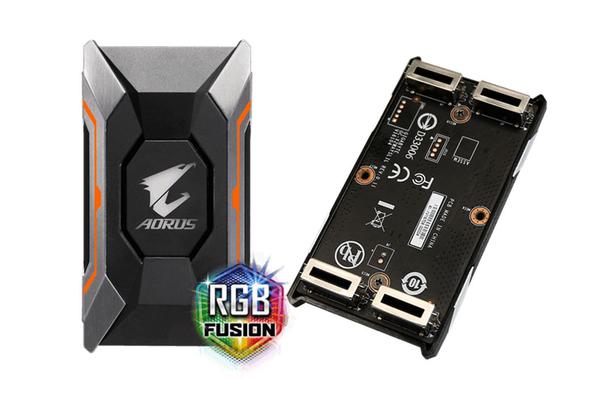 Gigabyte GC-A2WAYSLIL RGB AORUS SLI HB bridge RGB  4K+ 8cm 2 slot spacing for nVidia GTX 10 series graphic cards Dual Link SLI HB