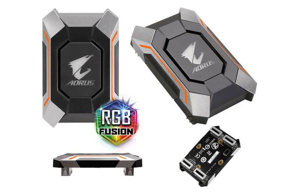 Gigabyte GC-A2WAYSLI RGB AORUS SLI HB bridge 4K+ RGB 8cm 1 slot spacing for nVidia GTX 10 series graphic cards Dual Link SLI HB