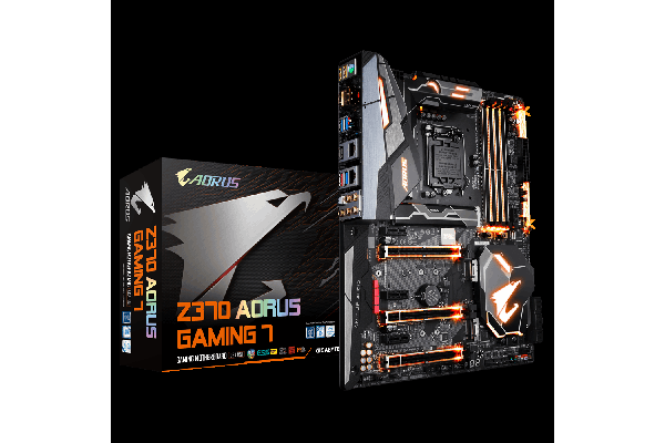 Gigabyte Z370 AORUS Gaming 7 LGA1151 8Gen ATX MB 4xDDR4 6xPCIe DP HDMI 3xM.2 6xSATA3 RAID Dual GbE LAN Killer+Intel SLI CF 2xUSB-C 5xUSB3.1 RGB