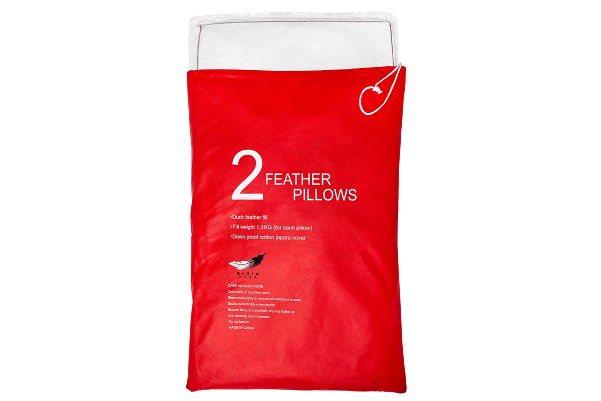 Gioia Casa Twin Pack Feather Pillows (1.3kg/Medium Feel)