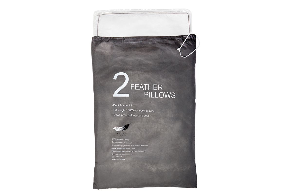 Gioia Casa Twin Pack Feather Pillows (1.5kg/Firm Feel)