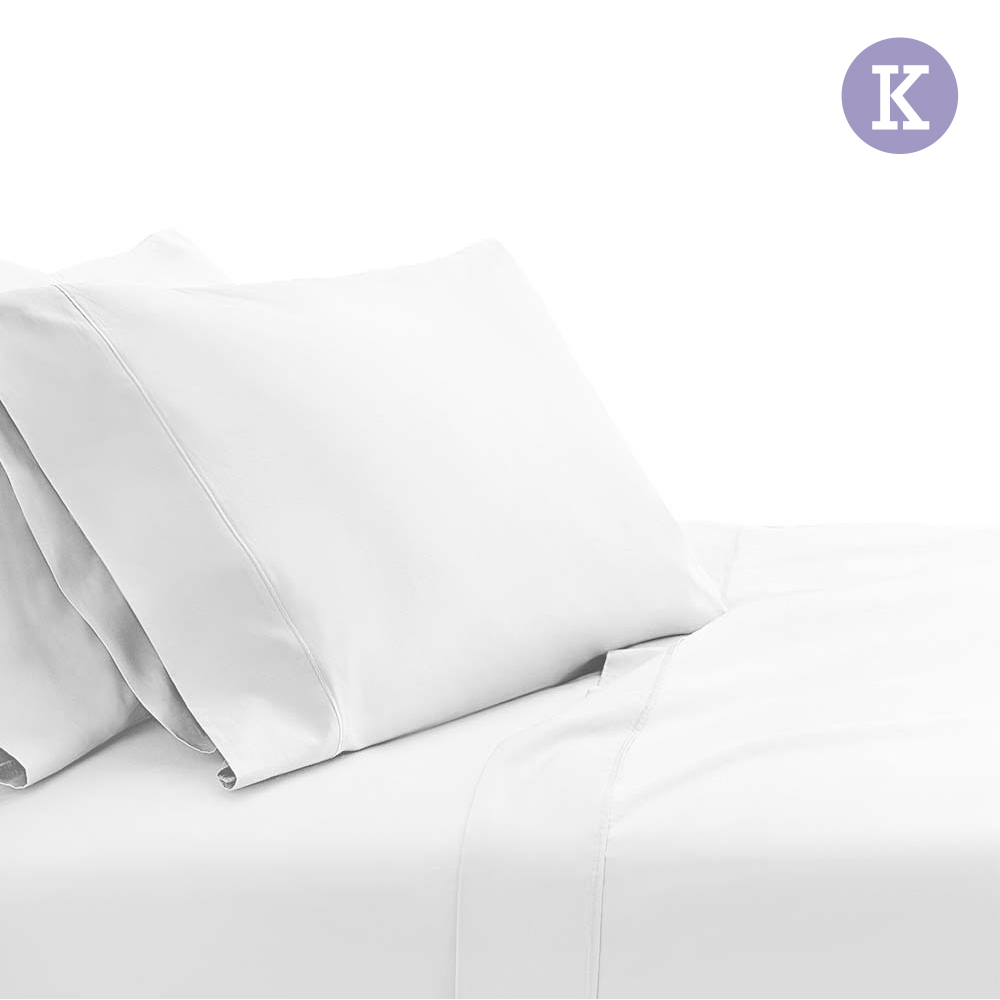 Giselle Bedding Cotton Bed Sheet Set (King/White)