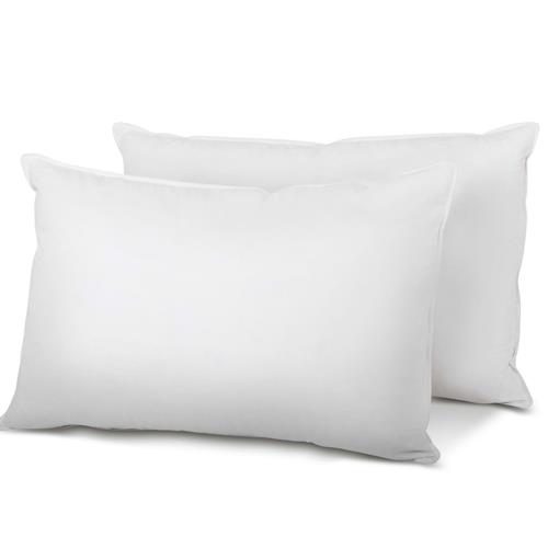 Giselle Bedding 2 x Goose Feathers & Down Pillow White Standard Size Luxury Soft Allergy Free