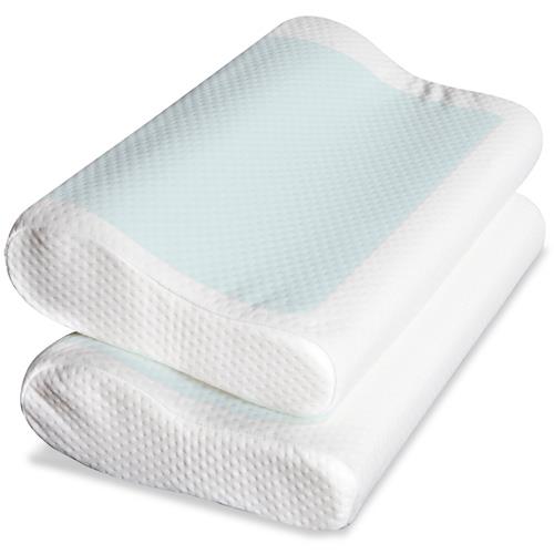 Giselle Bedding 2 x Memory Foam Pillows With Contour Neck Shoulder Support Cool Gel Top Layer and Cover