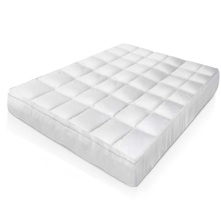 Giselle Bedding Pillowtop Mattress Topper w/ Goose Down 1000GSM Mattress Protector Cover King