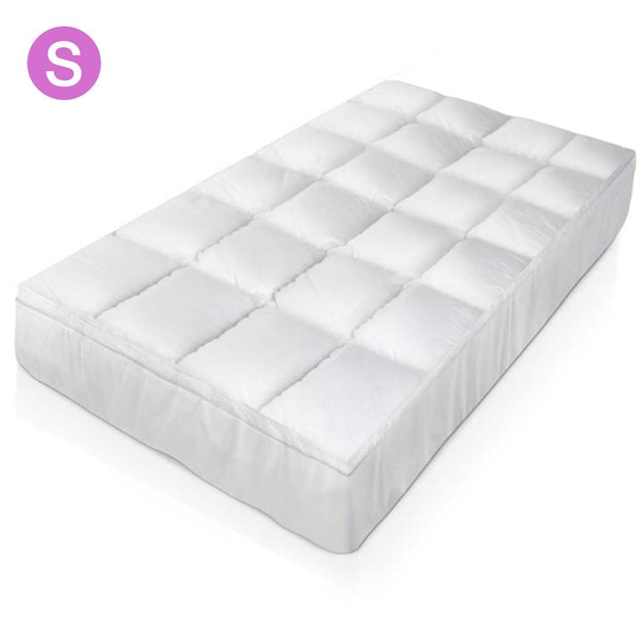 Giselle Bedding Pillowtop Mattress Topper w/ Goose Down 1000GSM Mattress Protector Cover Single