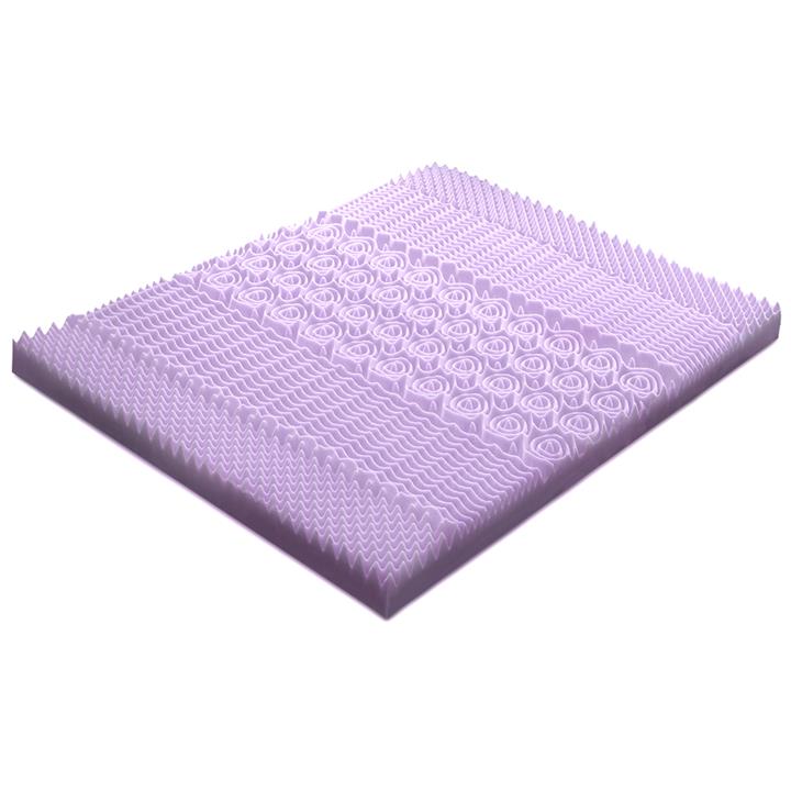 Giselle Bedding King 5-Zone Lavender Memory Foam Mattress Topper 5cm Organic Bamboo Fabric Cover