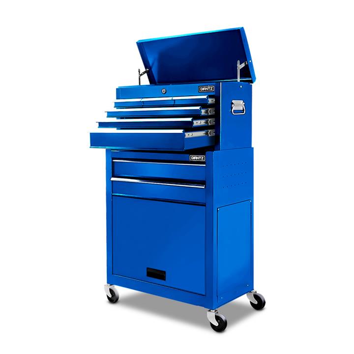 Giantz 8 Drawers Tool Box Chest Garage Trolley Cabinet Toolbox Blue