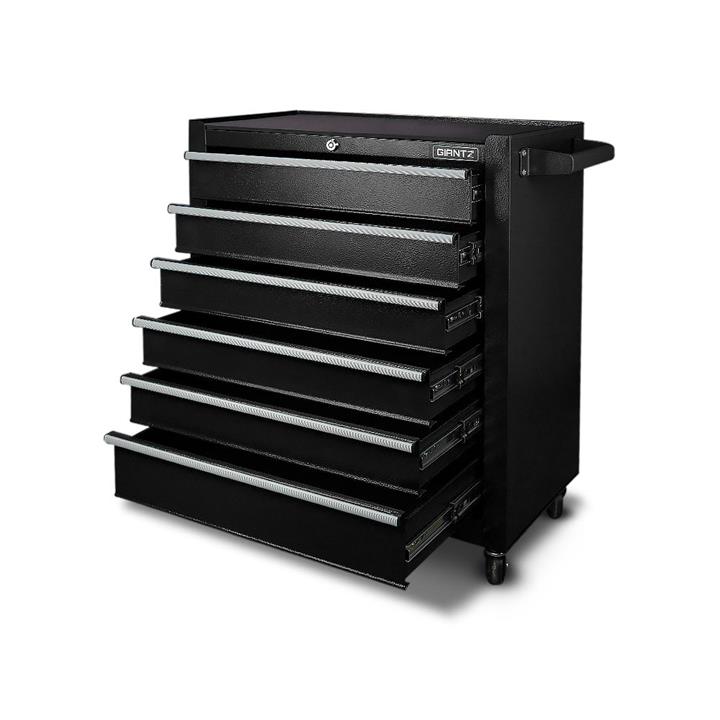 Giantz 6 Drawer Heavy Duty Workshop Toolbox Garage Trolley Cabinet Black