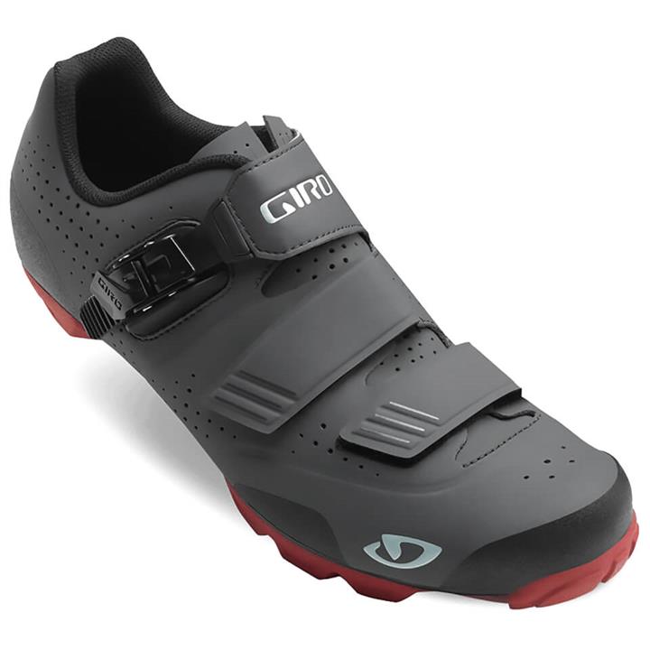 Giro Privateer R MTB Cycling Shoes - Dark Shadow/Dark Red - EU 44/UK 9.5 - Grey