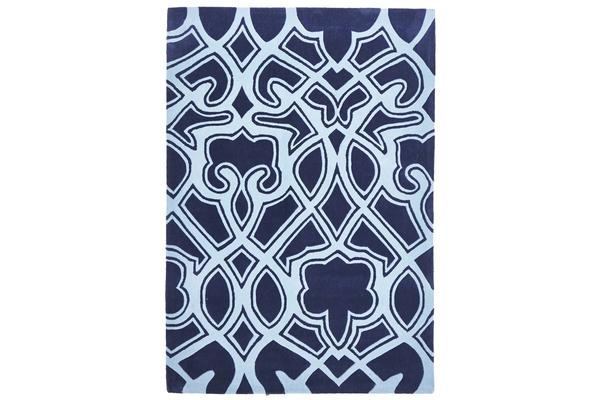 Gothic Tribal Design Rug Navy 165x115cm