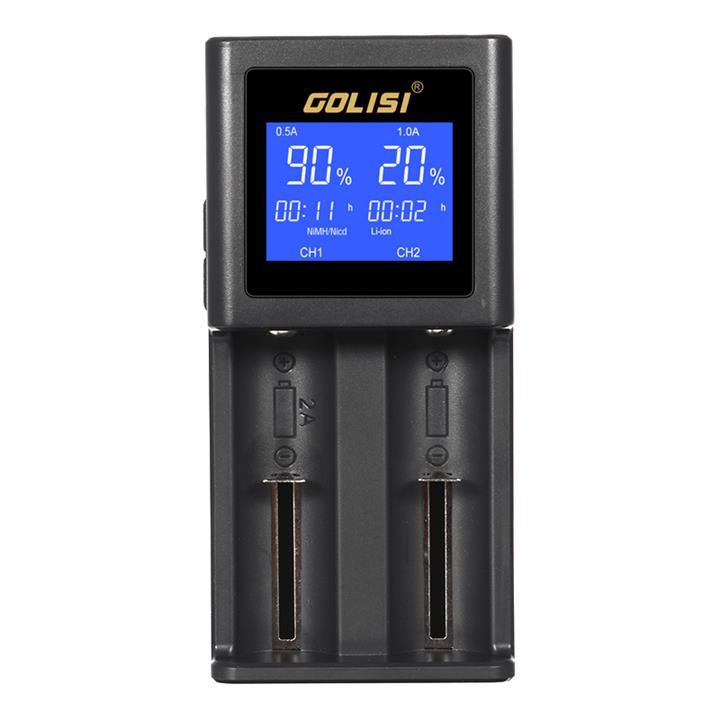 Golisi S2 HD LCD Display Smart Battery Charger For Li-ion Ni-cd/Ni-md/AAA/AA Battery