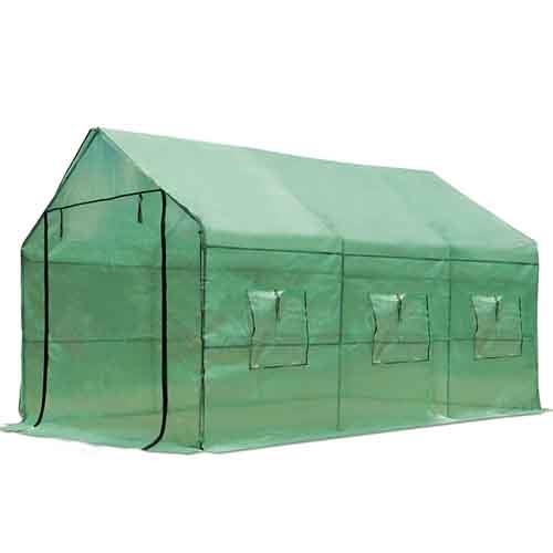 Greenfingers Walk In Garden Green House 3.5x2x2M for Plants PE Cover Apex Roof