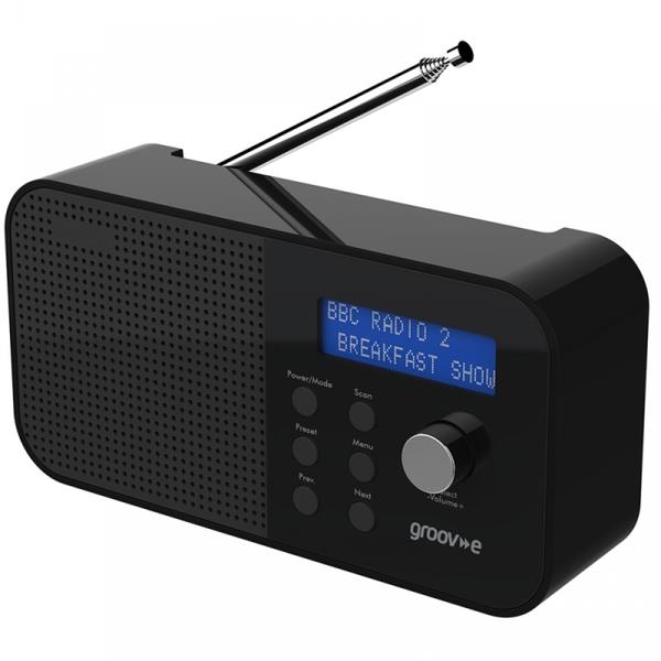 Groov-e GVDR04BK Venice Portable Dab/fm Digital Radio Black Uk Plug