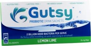 Gutsy Probiotic Drink Sachets Lemon Lime G/F 10x2g