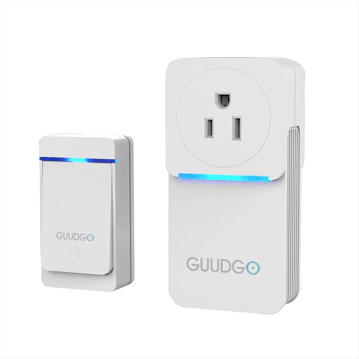 GUUDGO GD-MD02 Waterproof Socket Music Doorbell 52 Melody Chime 5 Levels of Adjustable Volume Door Bell Socket Doorbell Inspired Design 300M Range EU/