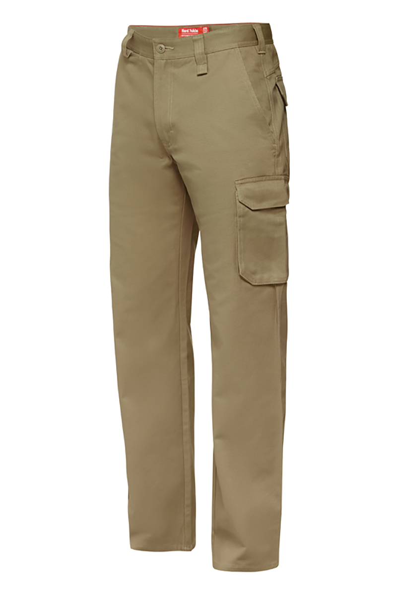 Hard Yakka Men's Pants - Foundations Drill Cargo Pant - Khaki - 107 R