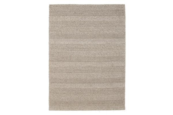 Hand Braied Grey Felted Wool Rug 225x155cm