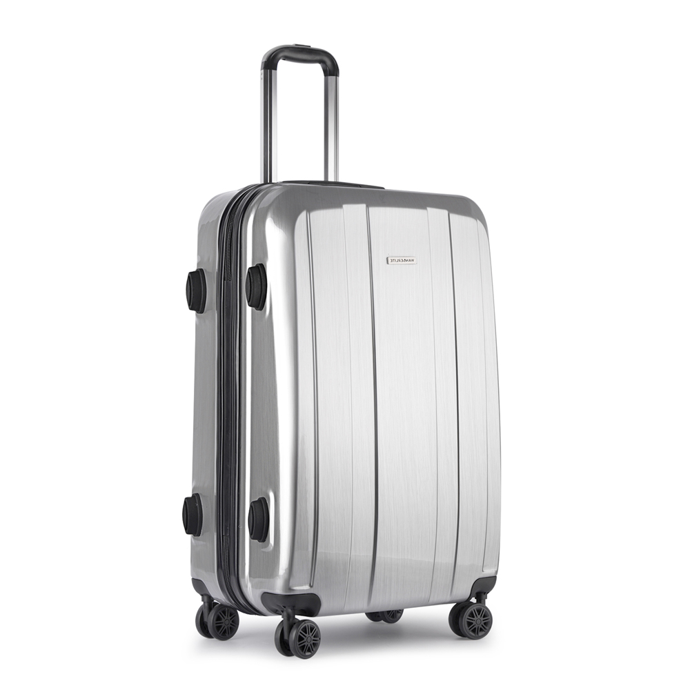 Hard Shell Travel Luggage with TSA Lock (Silver)