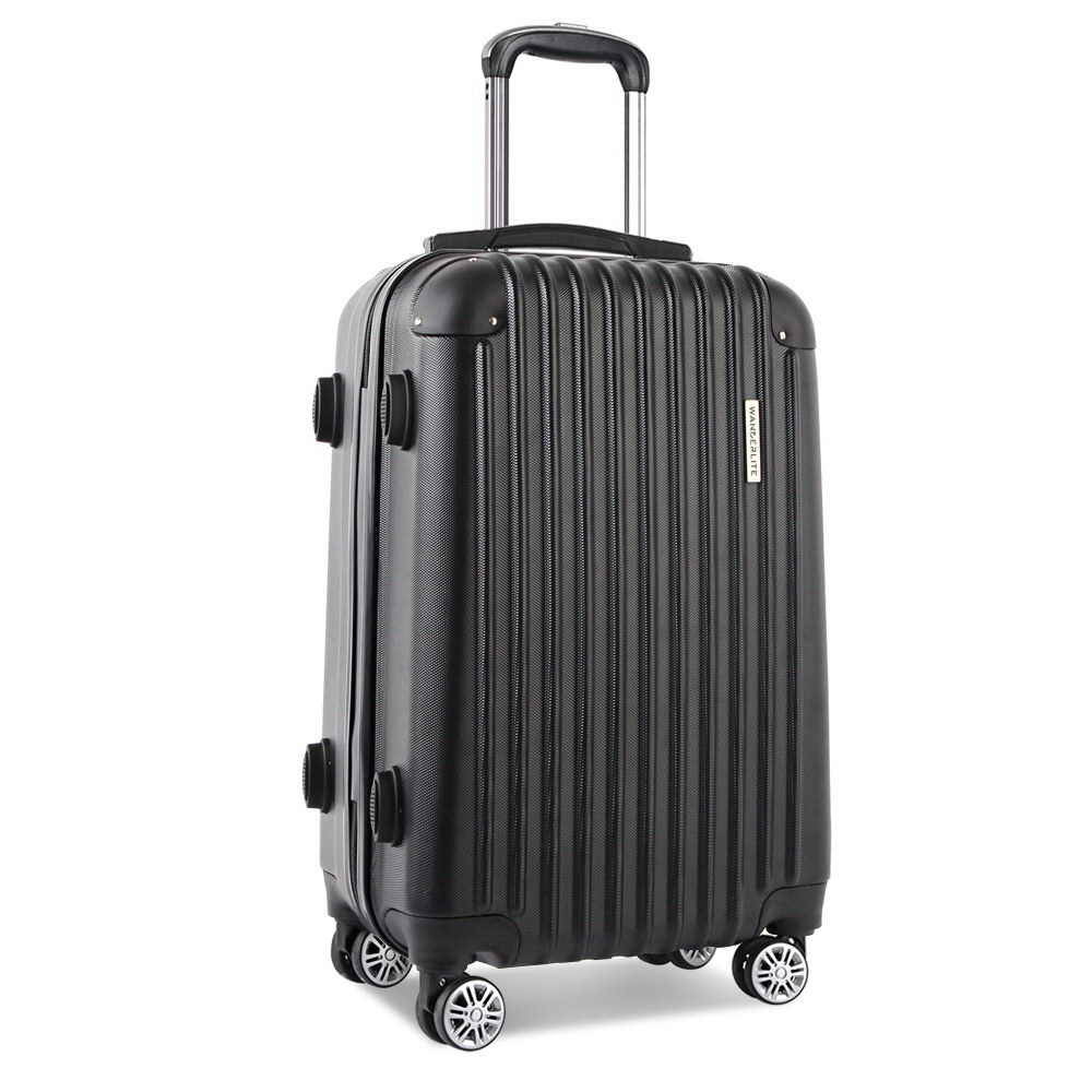 Hard Shell 24 Travel Luggage with TSA Lock (Black)