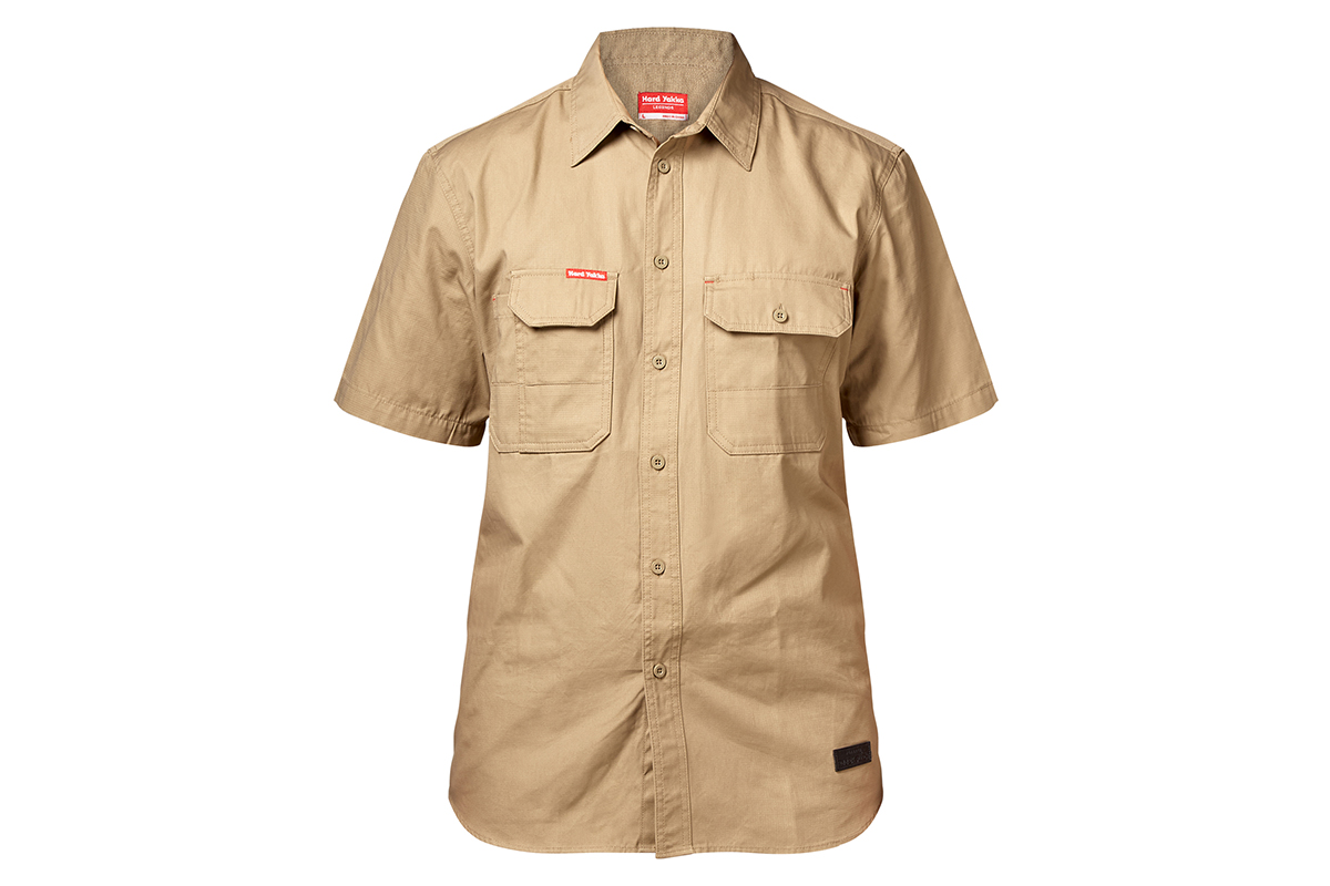 Hard Yakka Men's Legends Short Sleeve Shirt (Khaki, Size 2XL)