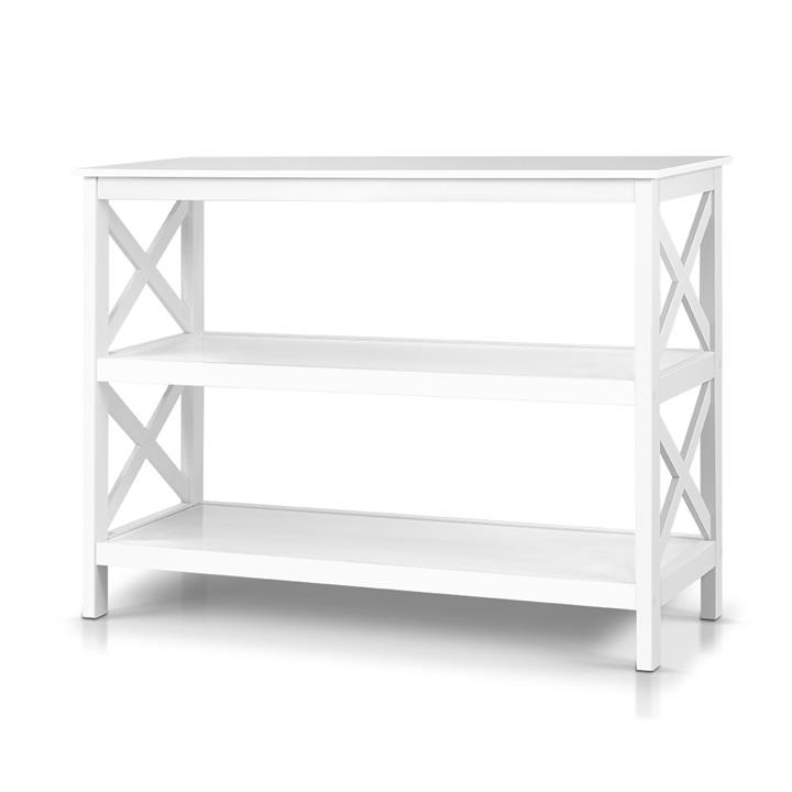 Hall Table Side Display Hall Stand Storage Shelf MDF White