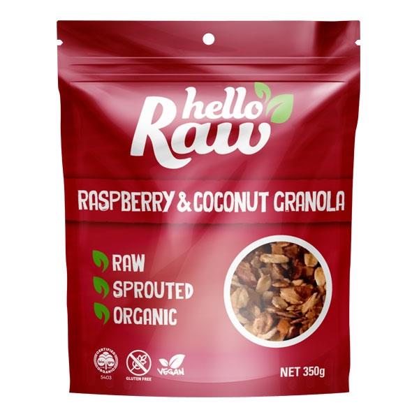 Hello Raw Raspberry & Coconut Granola 350gm