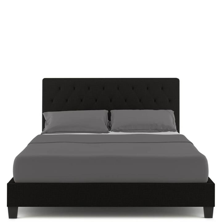 Helmi Fabric Upholstered Queen Bed Frame - Black