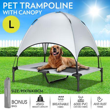 Heavy Duty Pet Trampoline Cot with Cot Canopy-Large