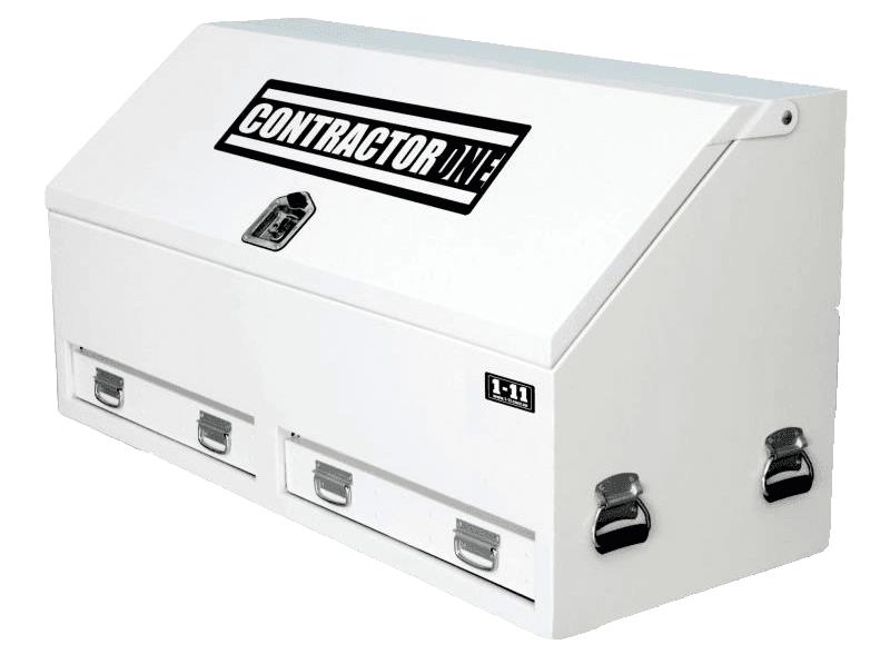 Heavy Duty Steel Truck Box with 2 Drawers - 1500mm - White - BKAT1500