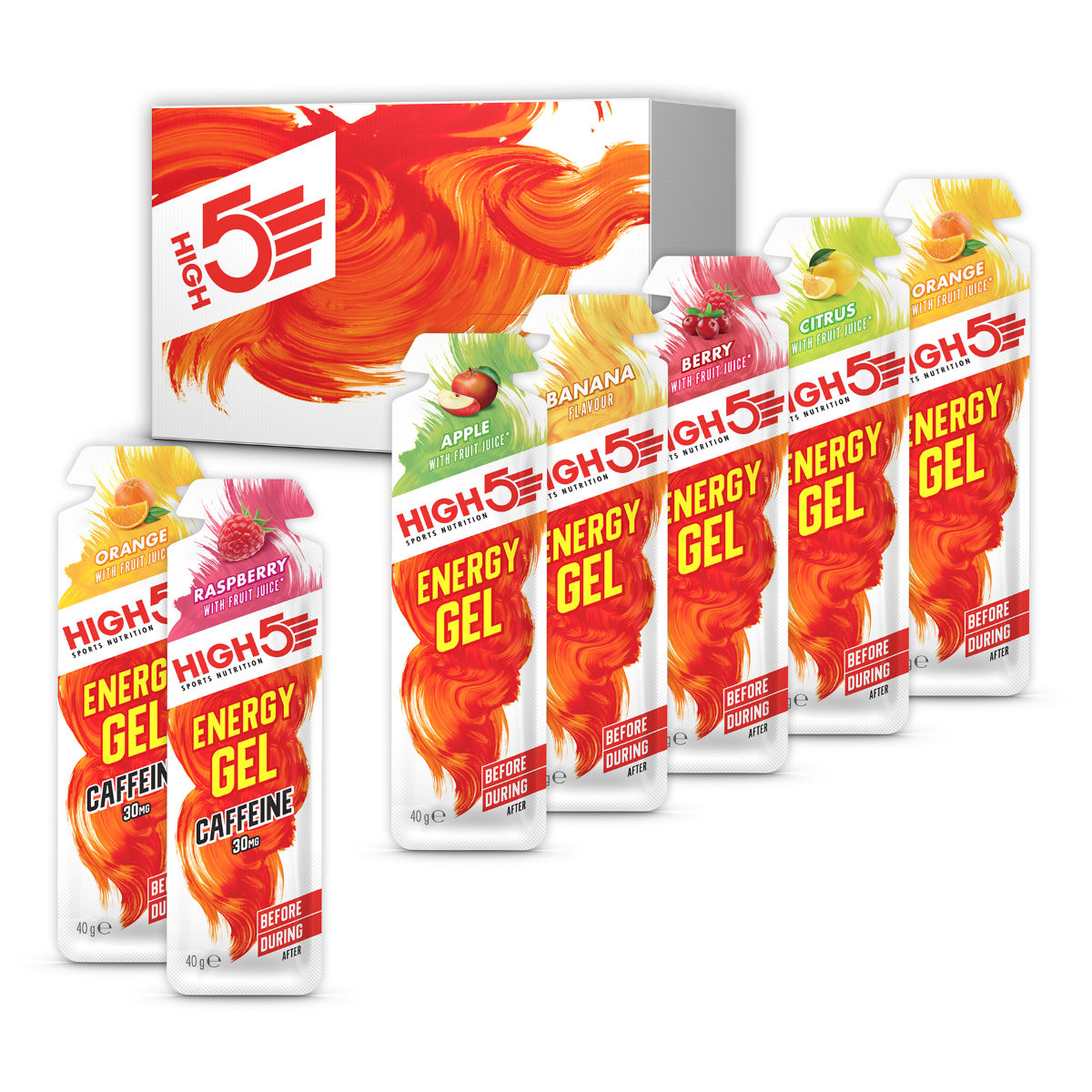 High5 Energy Gel Sachets - 20 x 38g Assorted - 21-40g 11-20 Assorted