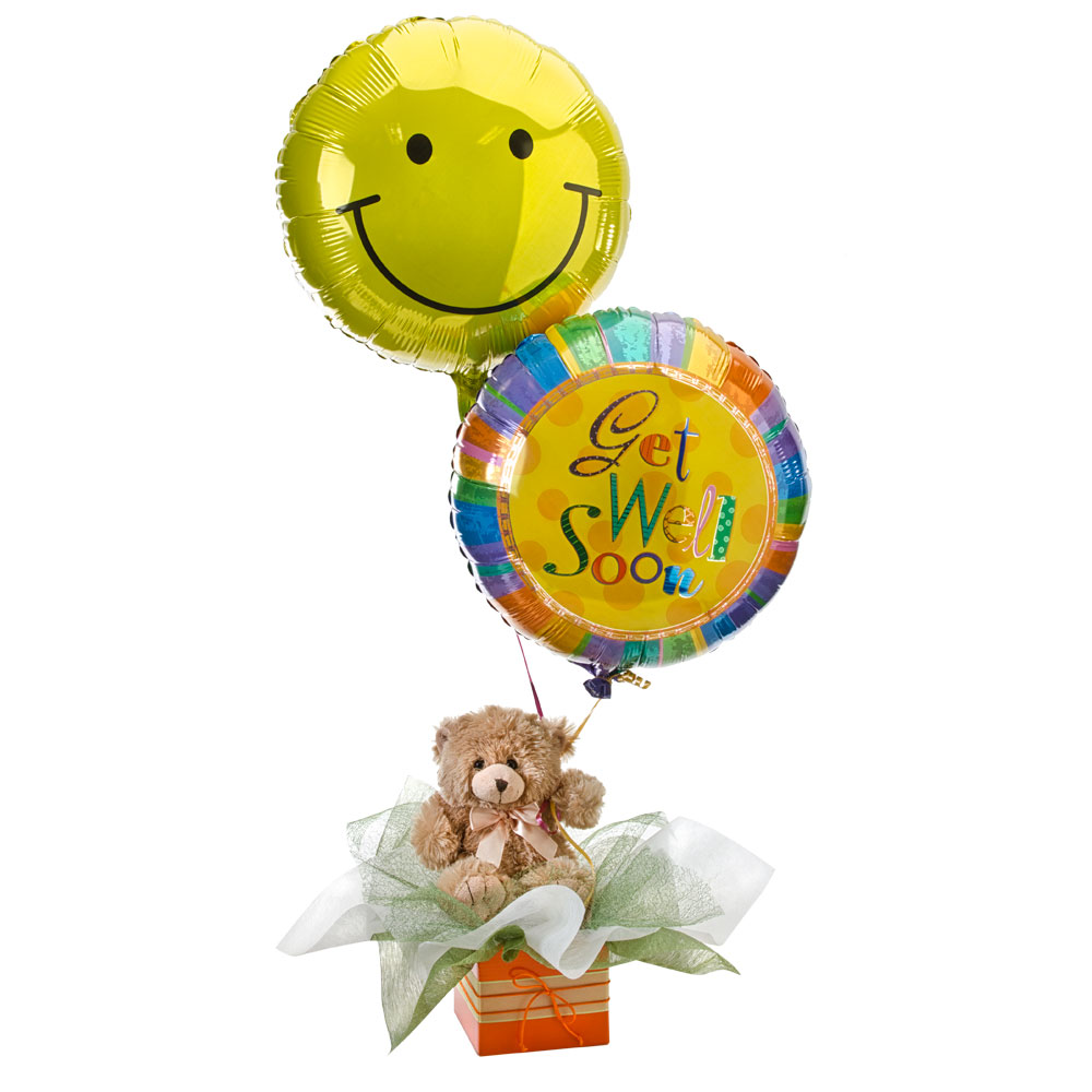 Hospital and Nursing Home Gifts - Teddy Bear and Balloons