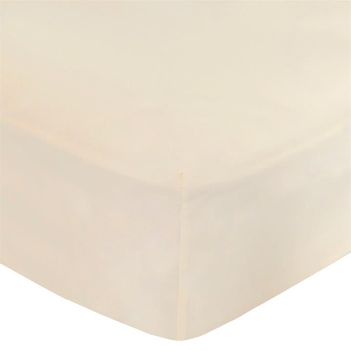 Home Collection Cream (Ivory) Cotton Rich Percale Deep Fitted Sheet