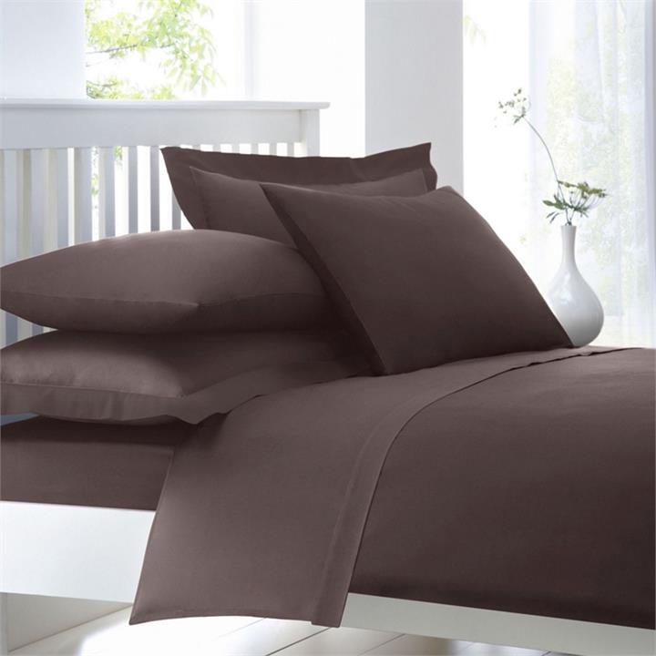 Home Collection Dark Brown Cotton Rich Percale Duvet Cover