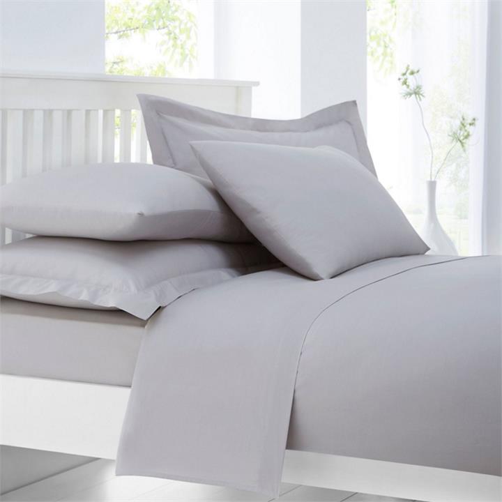 Home Collection Silver Cotton Rich Percale Duvet Cover